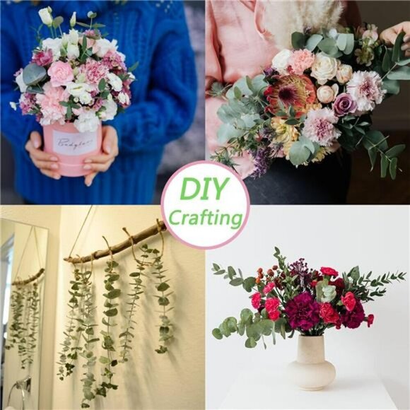 10 Pcs Dried Eucalyptus Stems 17" Real Eucalyptus for Shower Hanging 100% Made f - Picture 6 of 7